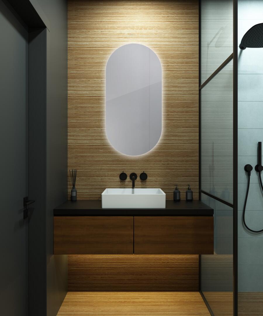 Zrcadlo AMBIENTE OVAL 120 x 60 cm s LED podsvícením  po celém obvodu